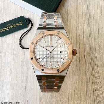 SUPER CLONE MÁQUINA ETA - AUDEMARS PIGUET ROYAL OAK 41MM PRATA ROSE-0