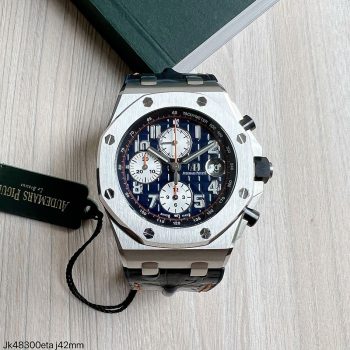 SUPER CLONE MÁQUINA ETA - AUDEMARS PIGUET ROYAL OAK OFFSHORE 42MM COURO AZUL-0