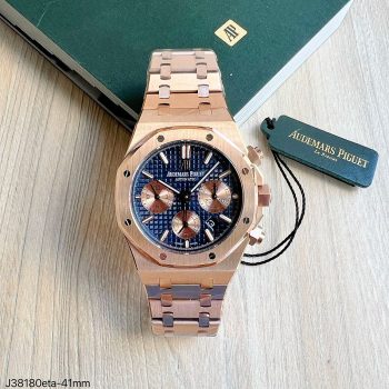 SUPER CLONE MÁQUINA ETA - AUDEMARS PIGUET ROYAL OAK 41MM ROSE AZUL-0