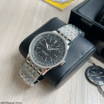 SUPER CLONE MÁQUINA ETA - BREITLING NAVITIMER 41MM PRATA PRETO-0
