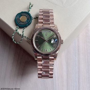 SUPER CLONE MÁQUINA ETA - ROLEX DAY-DATE II ROSE VERDE 40MM-0