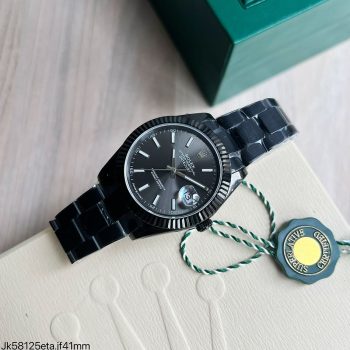 SUPER CLONE MÁQUINA ETA - ROLEX DATEJUST PRETO OYSTER 41MM-0