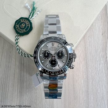 SUPER CLONE MÁQUINA ETA - ROLEX DAYTONA PRATA CINZA 40MM-0