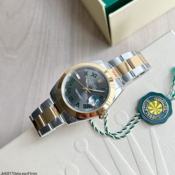 SUPER CLONE MÁQUINA ETA - ROLEX DATEJUST II CINZA OYSTER 41MM PRATA DOURADO-0