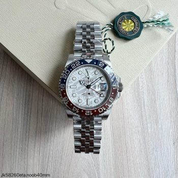 SUPER CLONE MÁQUINA ETA - ROLEX GMT MASTER II AZUL VERMELHO METEORITE JUBILEE 40MM-0