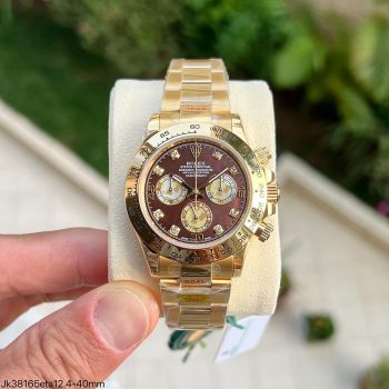 SUPER CLONE MÁQUINA ETA - ROLEX DAYTONA DOURADO MARROM 40MM-0