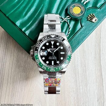 SUPER CLONE MÁQUINA ETA - ROLEX GMT MASTER II PRETO VERDE SPRITE 40MM-0