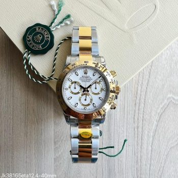 SUPER CLONE MÁQUINA ETA - ROLEX DAYTONA PRATA DOURADO 40MM-0