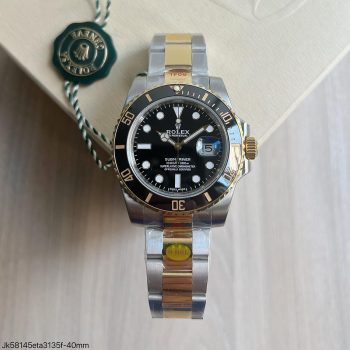 SUPER CLONE MÁQUINA ETA - ROLEX SUBMARINER PRETO PRATA DOURADO 40MM-0