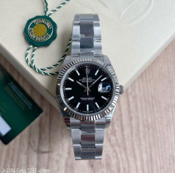 SUPER CLONE MÁQUINA ETA - ROLEX DATEJUST PRETO OYSTER 41MM-0