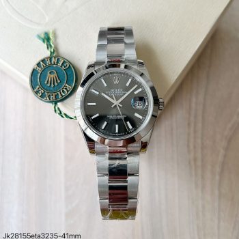SUPER CLONE MÁQUINA ETA - ROLEX DATEJUST CINZA OYSTER 41MM-0