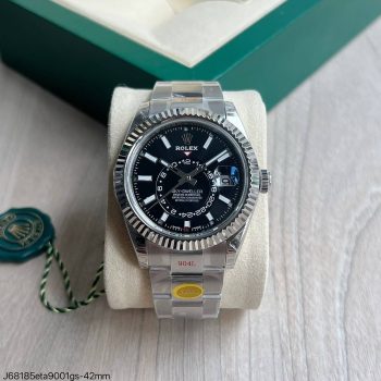 SUPER CLONE MÁQUINA ETA - ROLEX SKY-DWELLER OYSTER PRETO 42MM-0