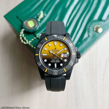 SUPER CLONE MÁQUINA ETA - ROLEX SUBMARINER DIW CARBONO BORRACHA AMARELO 40MM-0