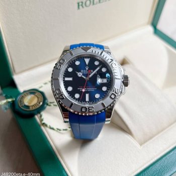 SUPER CLONE MÁQUINA ETA - ROLEX YACHT-MASTER AZUL BORRACHA 40MM-0