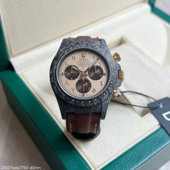 SUPER CLONE MÁQUINA ETA - ROLEX DAYTONA DIW CARBONO 40MM DOURADO-0
