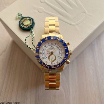 SUPER CLONE MÁQUINA ETA - ROLEX YACHT MASTER II DOURADO 44MM-0
