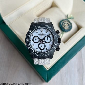 SUPER CLONE MÁQUINA ETA - ROLEX DAYTONA DIW CARBONO 40MM BRANCO-0