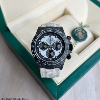 SUPER CLONE MÁQUINA ETA - ROLEX DAYTONA DIW CARBONO 40MM BRANCO-0