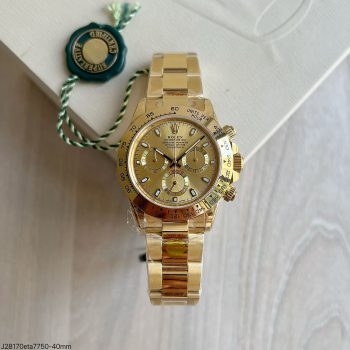 SUPER CLONE MÁQUINA ETA - ROLEX DAYTONA DOURADO COM BRILHANTE 40MM-0