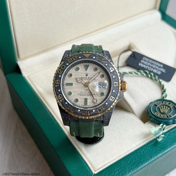 SUPER CLONE MÁQUINA ETA - ROLEX GMT MASTER II DIW CARBONO 40MM-0