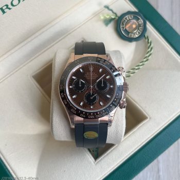 SUPER CLONE MÁQUINA ETA - ROLEX DAYTONA ROSE CHOCOLATE BORRACHA 40MM-0