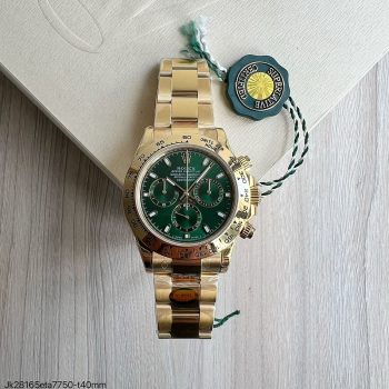 SUPER CLONE MÁQUINA ETA - ROLEX DAYTONA DOURADO VERDE 40MM-0