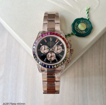 SUPER CLONE MÁQUINA ETA - ROLEX DAYTONA RAINBOW ROSE 40MM-0