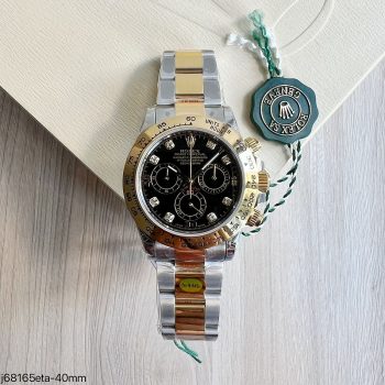 SUPER CLONE MÁQUINA ETA - ROLEX DAYTONA PRATA DOURADO 40MM-0