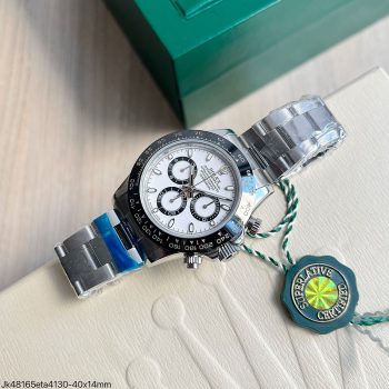 SUPER CLONE MÁQUINA ETA - ROLEX DAYTONA PRATA BRANCO PANDA 40MM-0