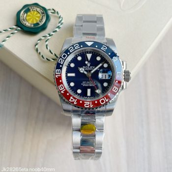 SUPER CLONE MÁQUINA ETA - ROLEX GMT MASTER II AZUL VERMELHO PEPSI AZUL 40MM -0