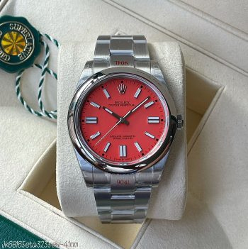 SUPER CLONE MÁQUINA ETA - ROLEX OYSTER PERPETUAL VERMELHO 41MM-0