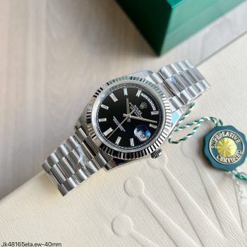 SUPER CLONE MÁQUINA ETA - ROLEX DAY-DATE PRETO 40MM-0