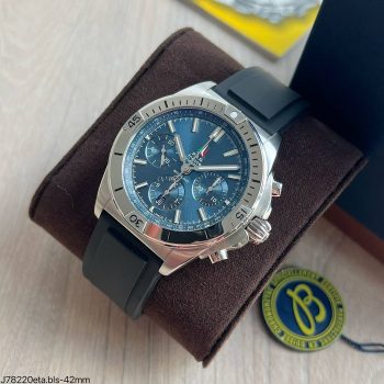 SUPER CLONE MÁQUINA ETA - BREITLING CHRONOMAT BORRACHA 42MM AZUL-0