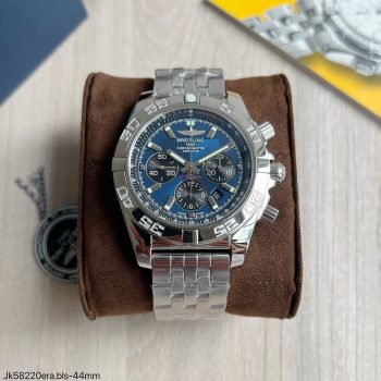 SUPER CLONE MÁQUINA ETA - BREITLING CHRONOMAT 44MM PRATA AZUL-0