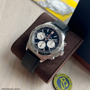 SUPER CLONE MÁQUINA ETA - BREITLING CHRONOMAT BORRACHA 42MM PRETO-0