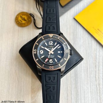 SUPER CLONE MÁQUINA ETA - BREITLING SUPEROCEAN 44MM PRETO ROSE-0