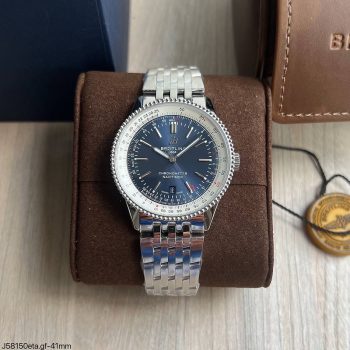 SUPER CLONE MÁQUINA ETA - BREITLING NAVITIMER 41MM PRATA AZUL-0