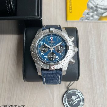 SUPER CLONE MÁQUINA ETA - BREITLING AVENGER 45MM PRATA AZUL-0