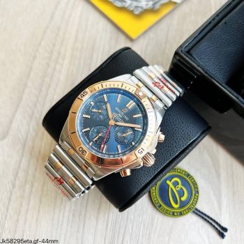 SUPER CLONE MÁQUINA ETA - BREITLING CHRONOMAT PRATA ROSE 42MM AZUL-0