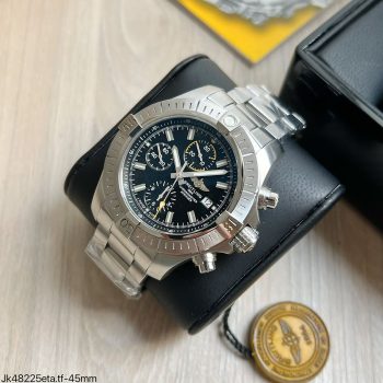 SUPER CLONE MÁQUINA ETA - BREITLING AVENGER 45MM PRATA PRETO-0