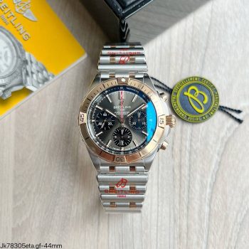 SUPER CLONE MÁQUINA ETA - BREITLING CHRONOMAT PRATA ROSE 42MM CINZA-0