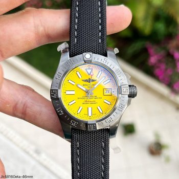 SUPER CLONE MÁQUINA ETA - BREITLING AVENGER II 46MM CINZA AMARELO-0