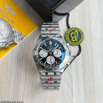 SUPER CLONE MÁQUINA ETA - BREITLING CHRONOMAT 44MM PRATA PRETO-0