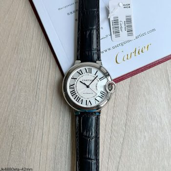 SUPER CLONE MÁQUINA ETA - CARTIER BALLON BLEU COURO 42MM-0