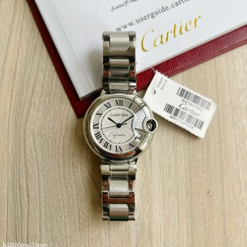 SUPER CLONE MÁQUINA ETA - CARTIER BALLON BLEU PRATA BRANCO 33MM-0