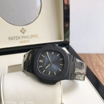 SUPER CLONE MÁQUINA ETA - PATEK PHILIPPE NAUTILUS 40MM PRETO AZUL-0
