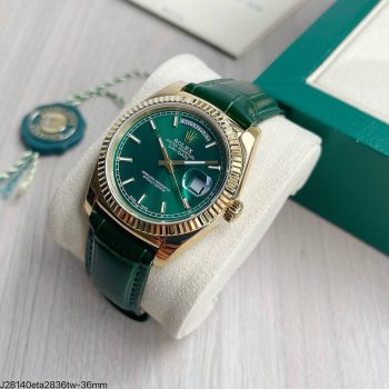 SUPER CLONE MÁQUINA ETA - ROLEX DAY-DATE II DOURADO BRANCO 36MM-0