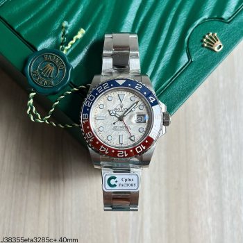 SUPER CLONE MÁQUINA ETA - ROLEX GMT MASTER II AZUL VERMELHO METEORITE 40MM-0