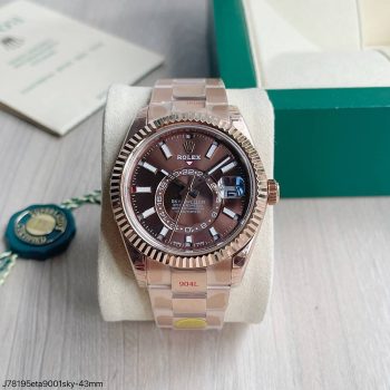 SUPER CLONE MÁQUINA ETA - ROLEX SKY-DWELLER OYSTER ROSE 42MM-0