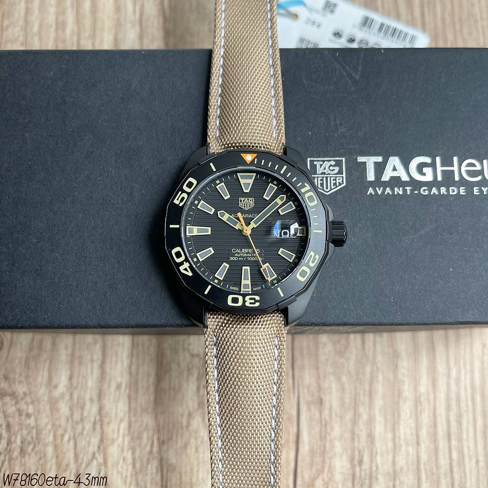 SUPER CLONE M QUINA ETA TAG HEUER AQUARACER CALIBRE 5 NYLON 43MM